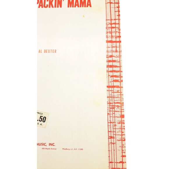 Vintage Pistol Packin' Mama Sheet Music Al Dexter Bing Crosby Andrew Sister 1963 - Picture 8 of 8